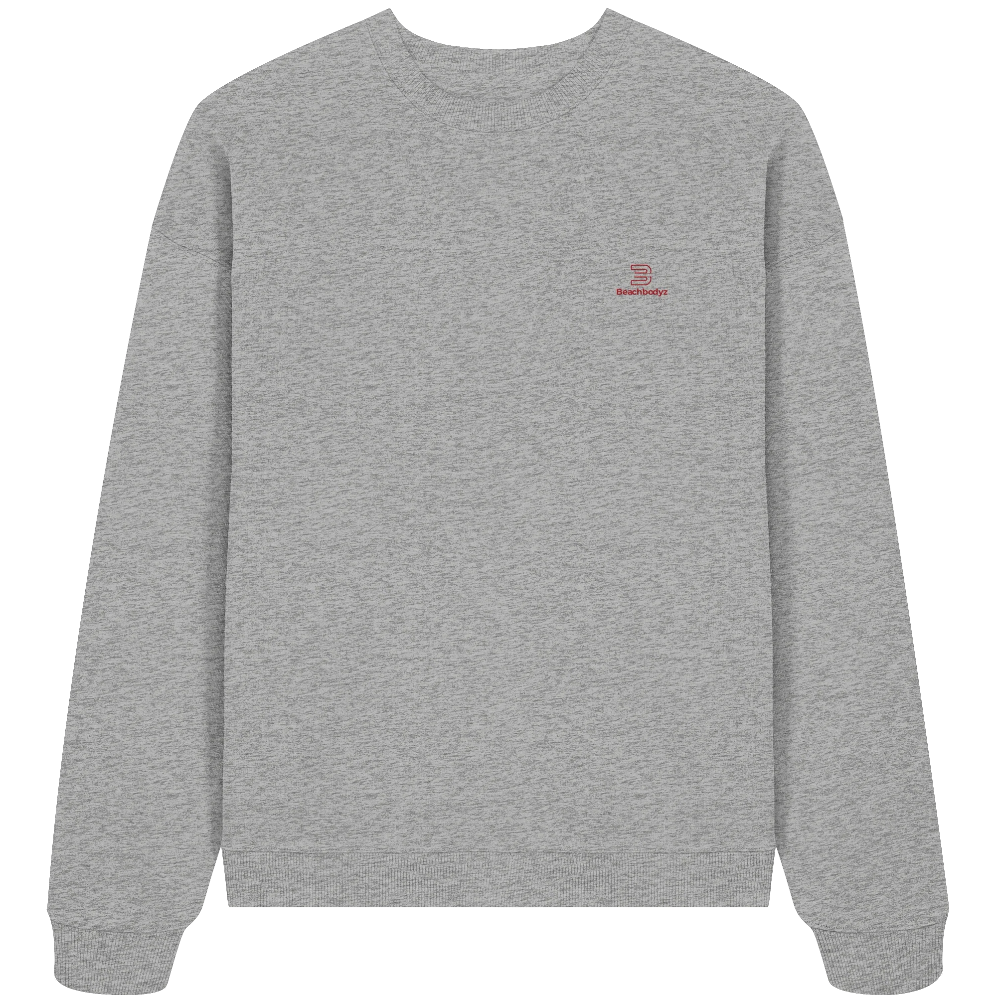 Essential Oversize Sweatshirt 350 g/m² – Bio-Baumwolle, rote Stickerei - 2 TWU® Clothing