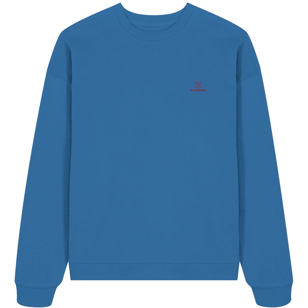 Essential Oversize Sweatshirt 350 g/m² – Bio-Baumwolle, rote Stickerei - 2 TWU® Clothing