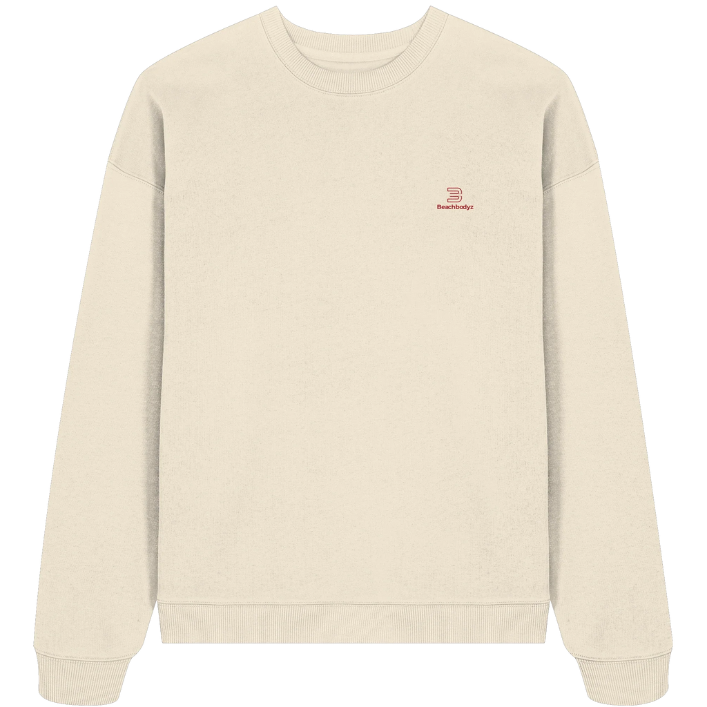 Essential Oversize Sweatshirt 350 g/m² – Bio-Baumwolle, rote Stickerei - 2 TWU® Clothing