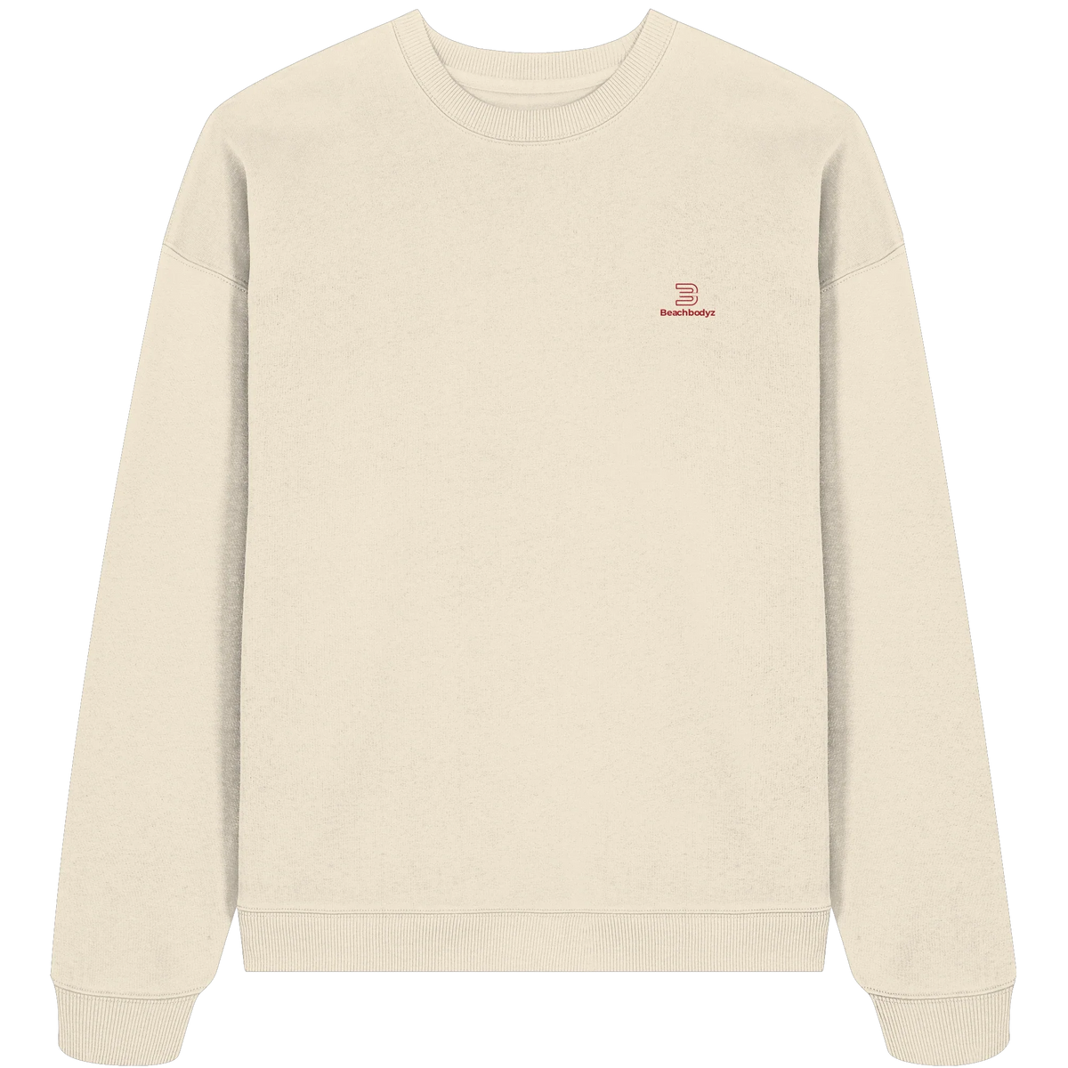 Essential Oversize Sweatshirt 350 g/m² – Bio-Baumwolle, rote Stickerei - 2 TWU® Clothing