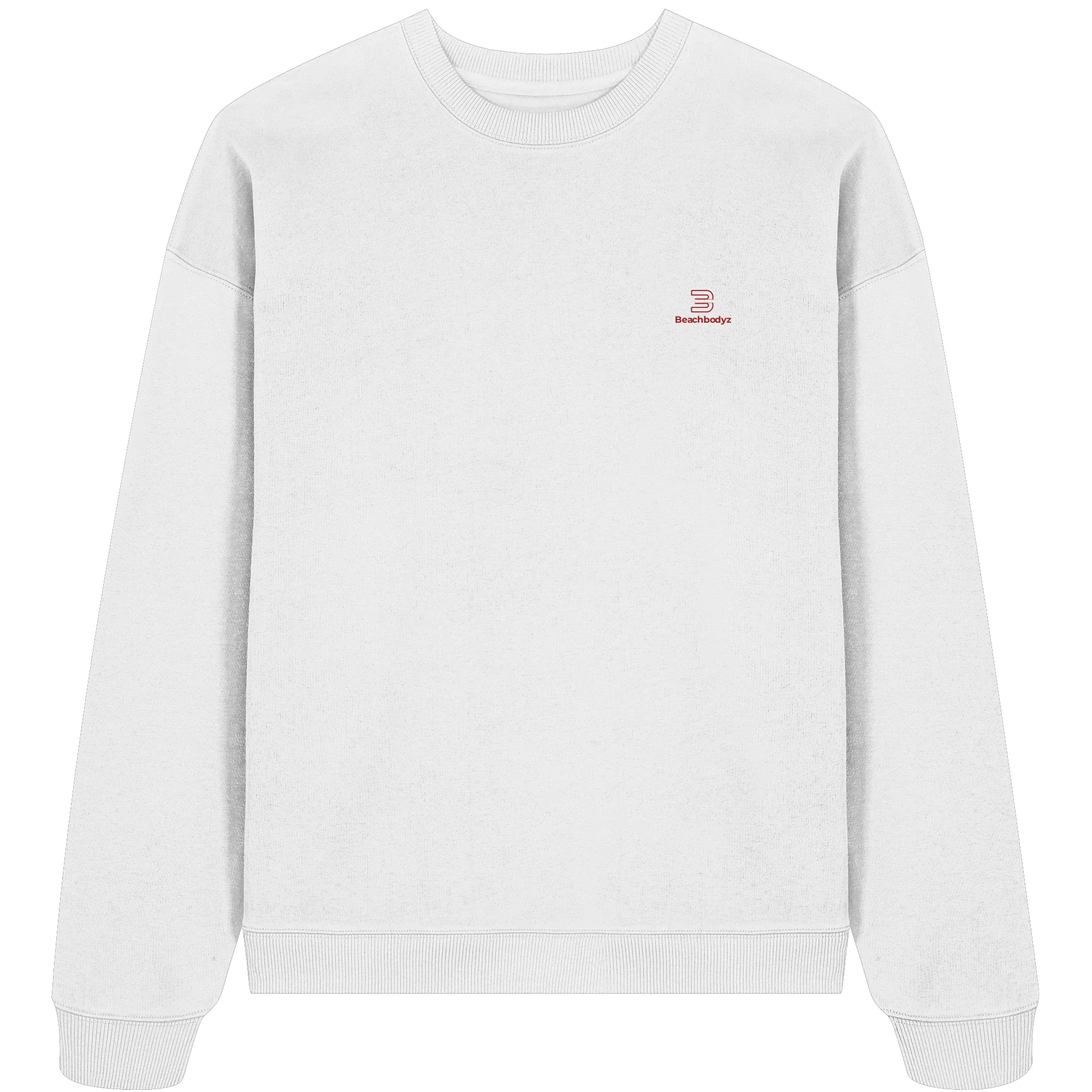 Essential Oversize Sweatshirt 350 g/m² – Bio-Baumwolle, rote Stickerei - 2 TWU® Clothing