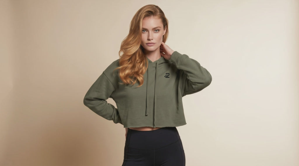 Crop Hoodie 'Khaki'