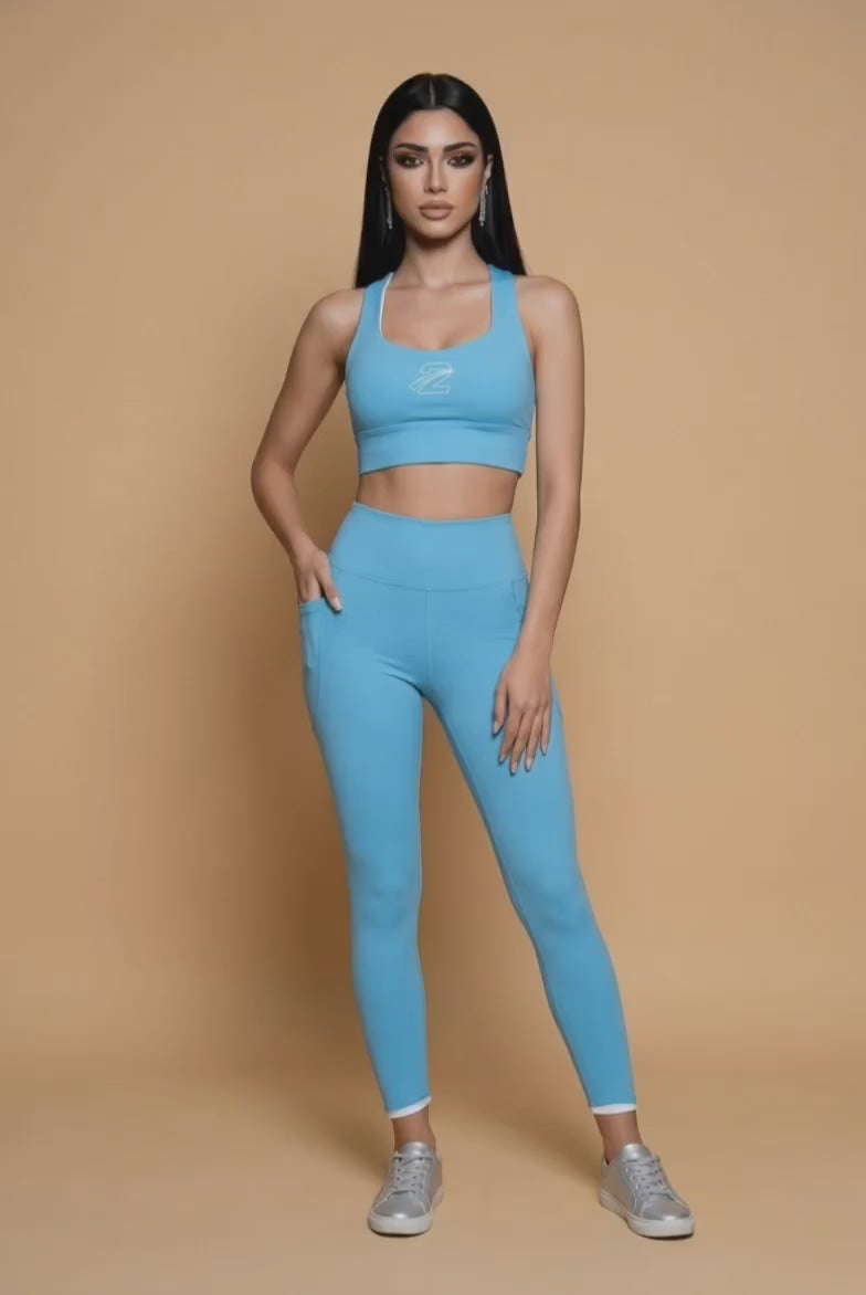 Recycled Longline Sports Bra 'Bluey'