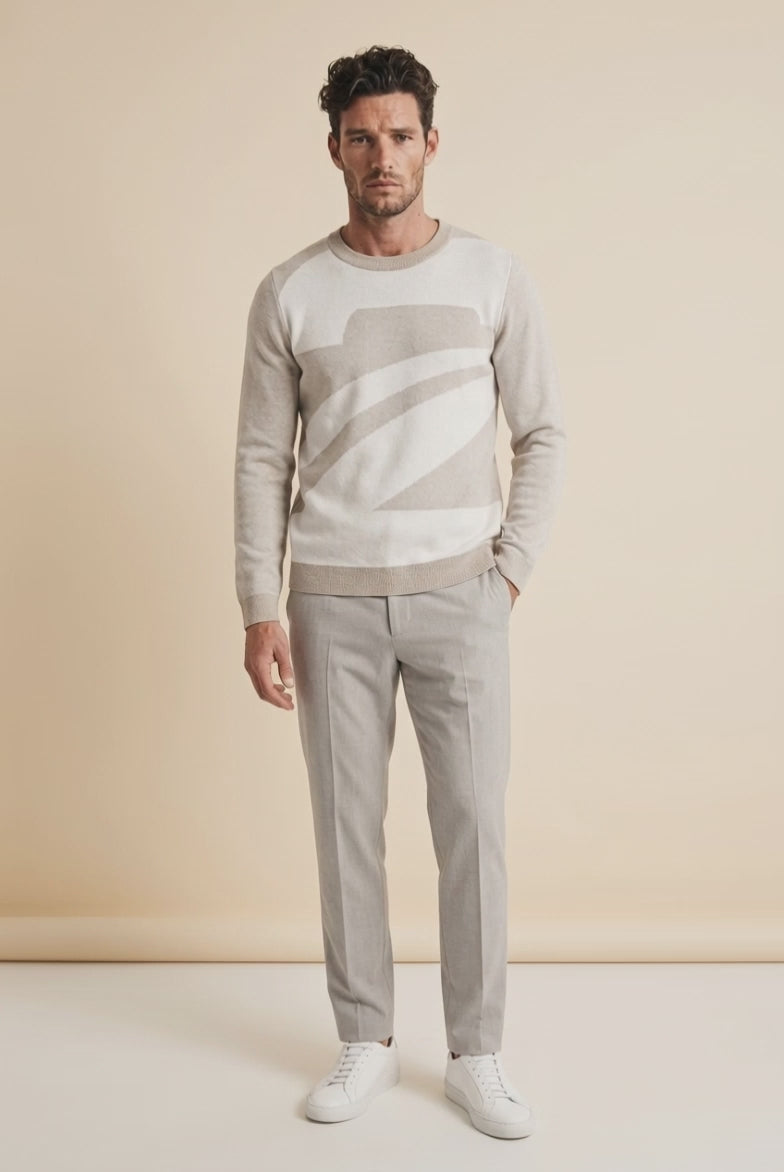 Crew Neck Sweater 'Knitted'